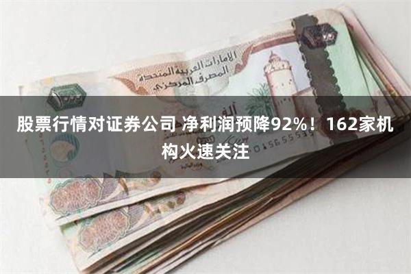 股票行情对证券公司 净利润预降92%！162家机构火速关注