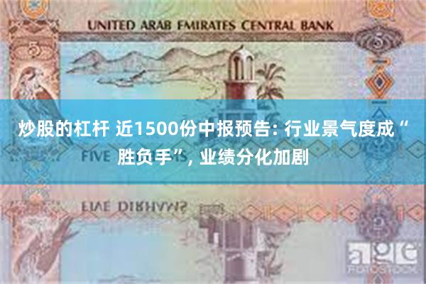 炒股的杠杆 近1500份中报预告: 行业景气度成“胜负手”, 业绩分化加剧