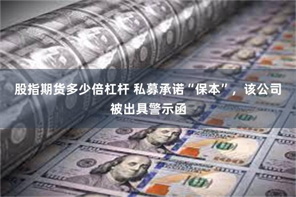 股指期货多少倍杠杆 私募承诺“保本”，该公司被出具警示函
