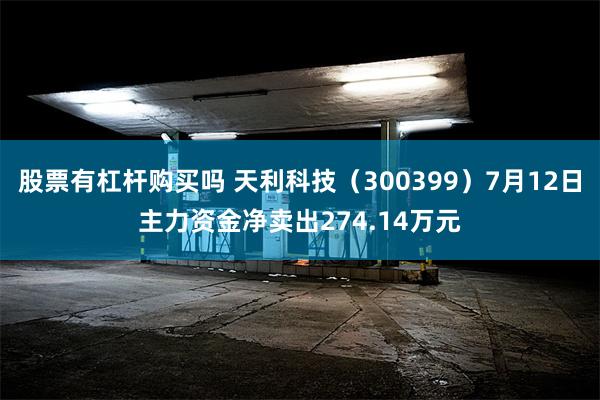 股票有杠杆购买吗 天利科技（300399）7月12日主力资金净卖出274.14万元