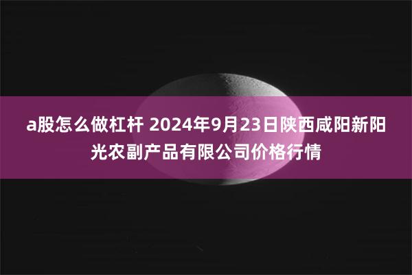 a股怎么做杠杆 2024年9月23日陕西咸阳新阳光农副产品有限公司价格行情